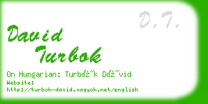 david turbok business card
